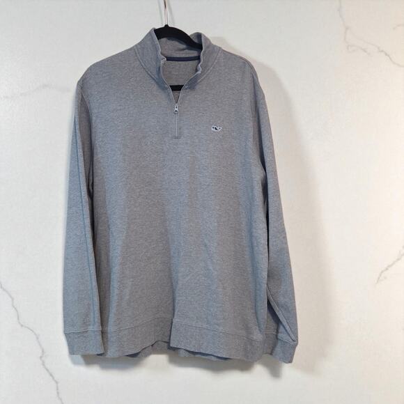 Vineyard Vines Quarter Zip Sweatshirt Pullover Gray size XL Pima Cotton - Picture 2 of 7